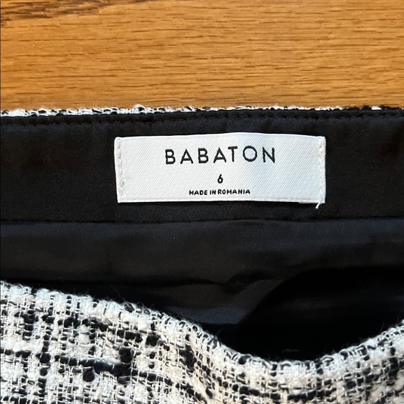 ARITZIA BABATON BLACK & WHITE TWEED MINI SKIRT SIZE 6 - Picture 5 of 9